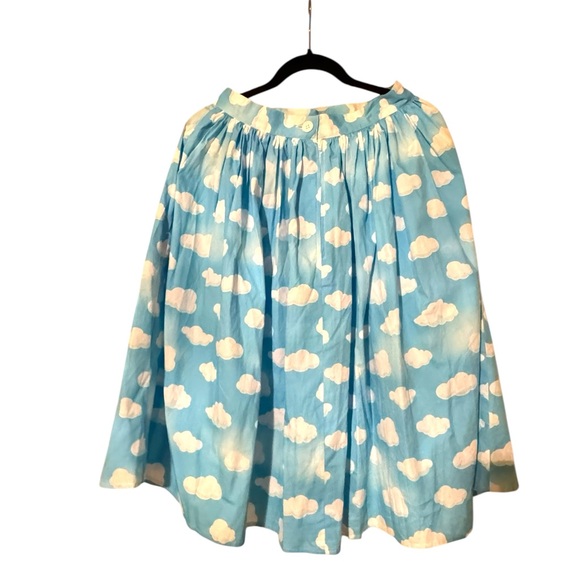 Hell Bunny Cloud Print Aline 50’s Retro Vintage Circle Skirt Small - Picture 2 of 3